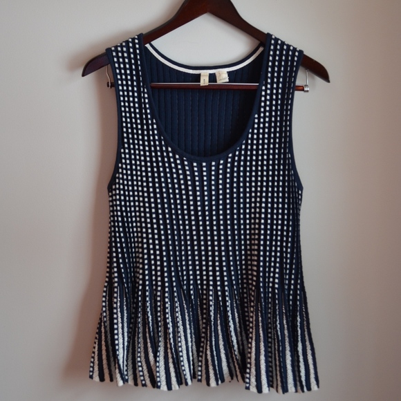 Moth Tops - Anthropologie Moth Blue Ostinato Peplum Tank